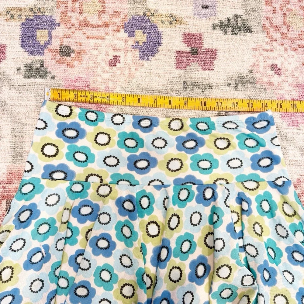 Vtg‎ Trixxi Womens Y2K Floral Mini Skirt Medium Assymetric Hem Boho Indie Fairy
